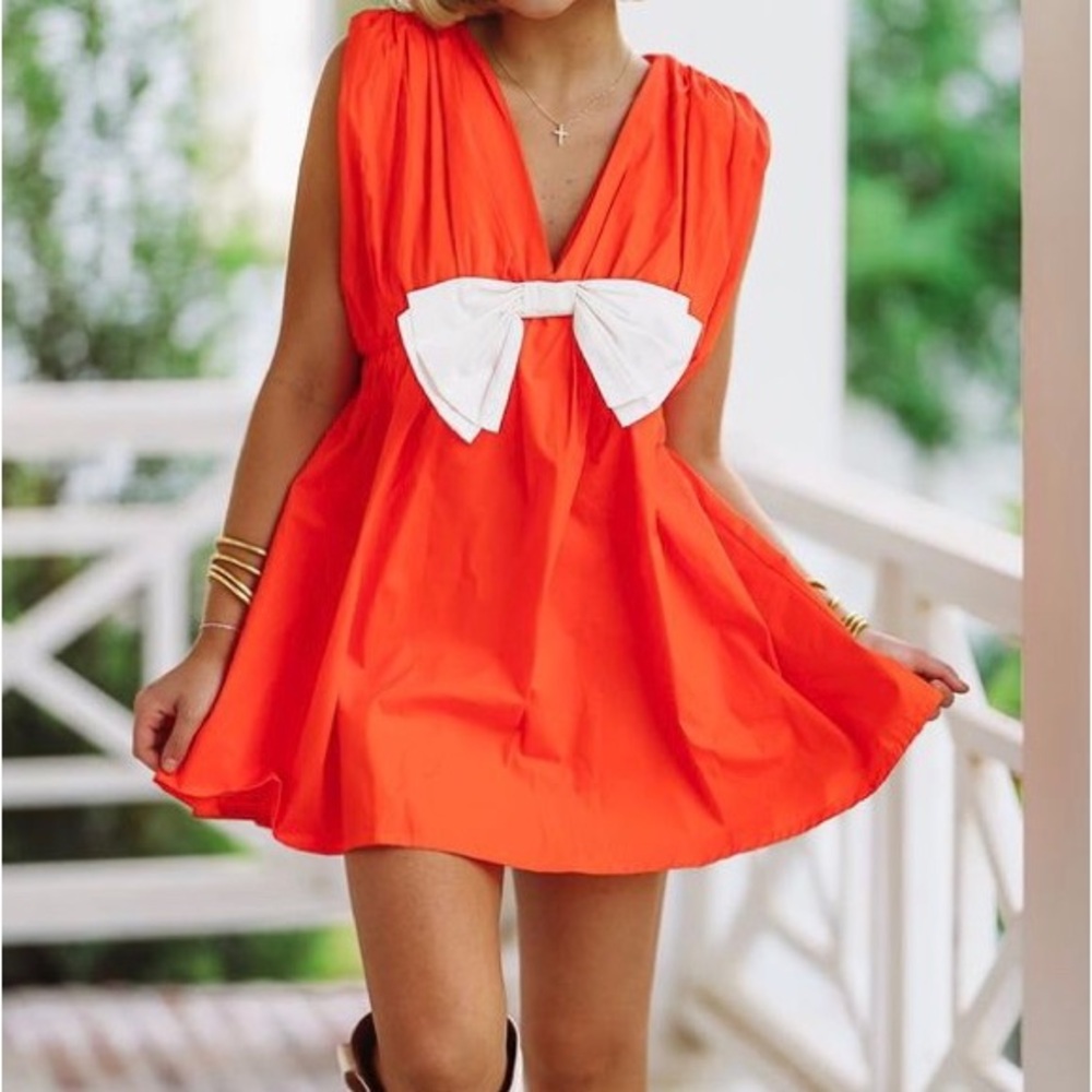 Day Moon Poplin Romper Orange NWT